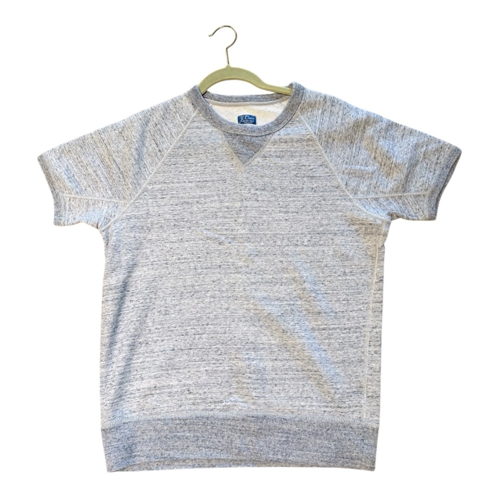 J Crew Heathered Blue Short Sleeve Sweatshirt